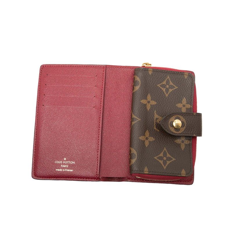 Louis Vuitton Monogram Juliette Bifold Wallet Compact Brown Fuchsia Leather — view 5