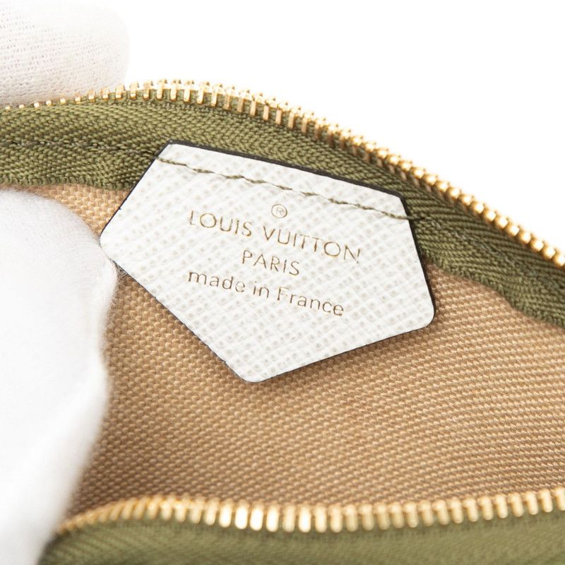 Louis Vuitton Monogram Giant Mini Pochette Accessoires Pouch Beige Green Ivory — view 5