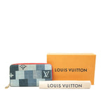 Louis Vuitton Monogram Denim Patchwork Zippy Wallet Zip Around Indigo Blue — view 8