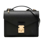 Louis Vuitton Epi Monceau 2-Way Shoulder Bag Noir Black Leather
