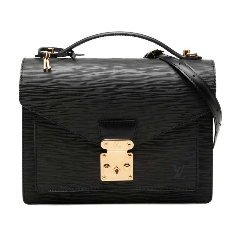 Louis Vuitton Epi Monceau 2-Way Shoulder Bag Noir Black Leather