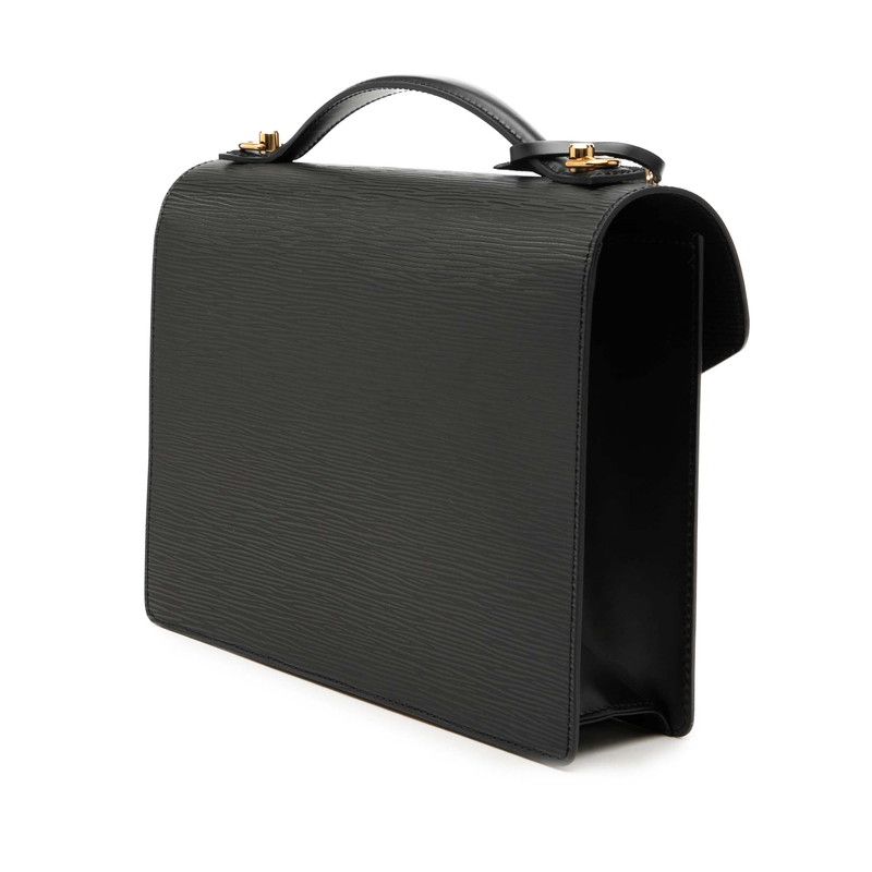 Louis Vuitton Epi Monceau 2-Way Shoulder Bag Noir Black Leather — view 2