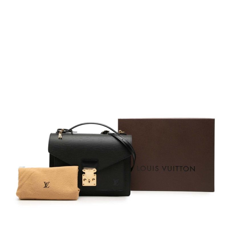 Louis Vuitton Epi Monceau 2-Way Shoulder Bag Noir Black Leather — view 7