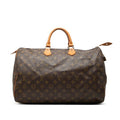 Louis Vuitton Monogram Speedy 40 Handbag Brown Leather