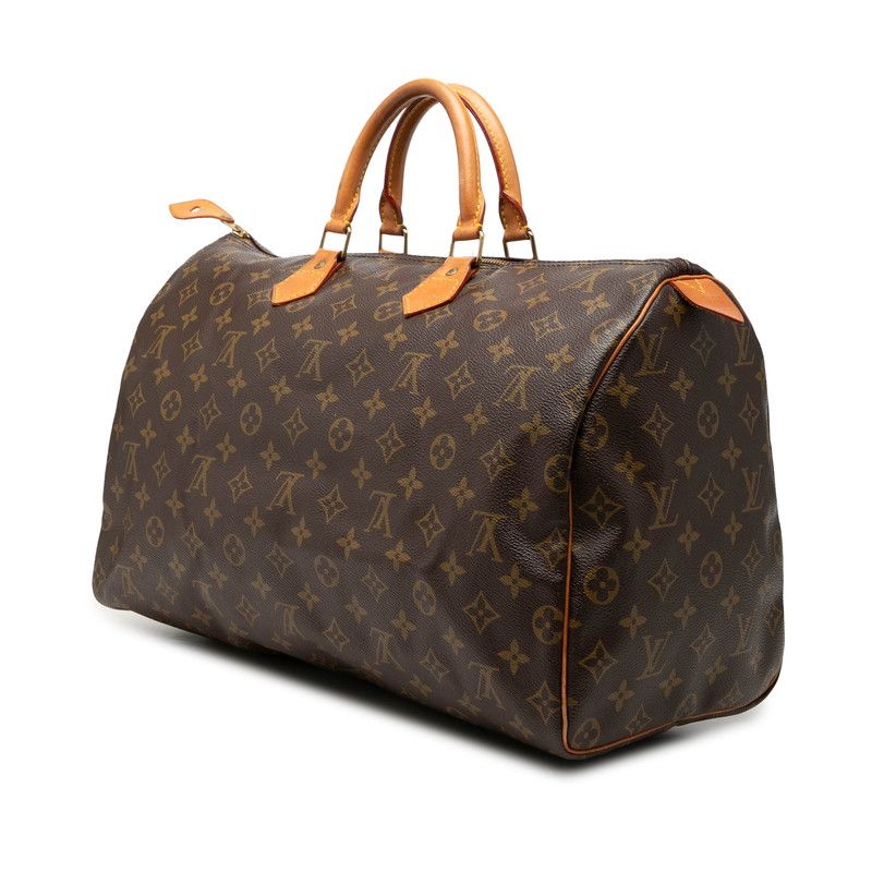 Louis Vuitton Monogram Speedy 40 Handbag Brown Leather — view 2
