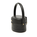 Dior CD Logo Vanity Bag Mini Handbag Black Leather — view 2