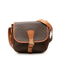 Celine Macadam Crossbody Shoulder Bag Brown Leather
