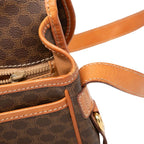 Celine Macadam Crossbody Shoulder Bag Brown Leather — view 5