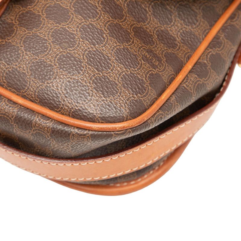Celine Macadam Crossbody Shoulder Bag Brown Leather — view 6