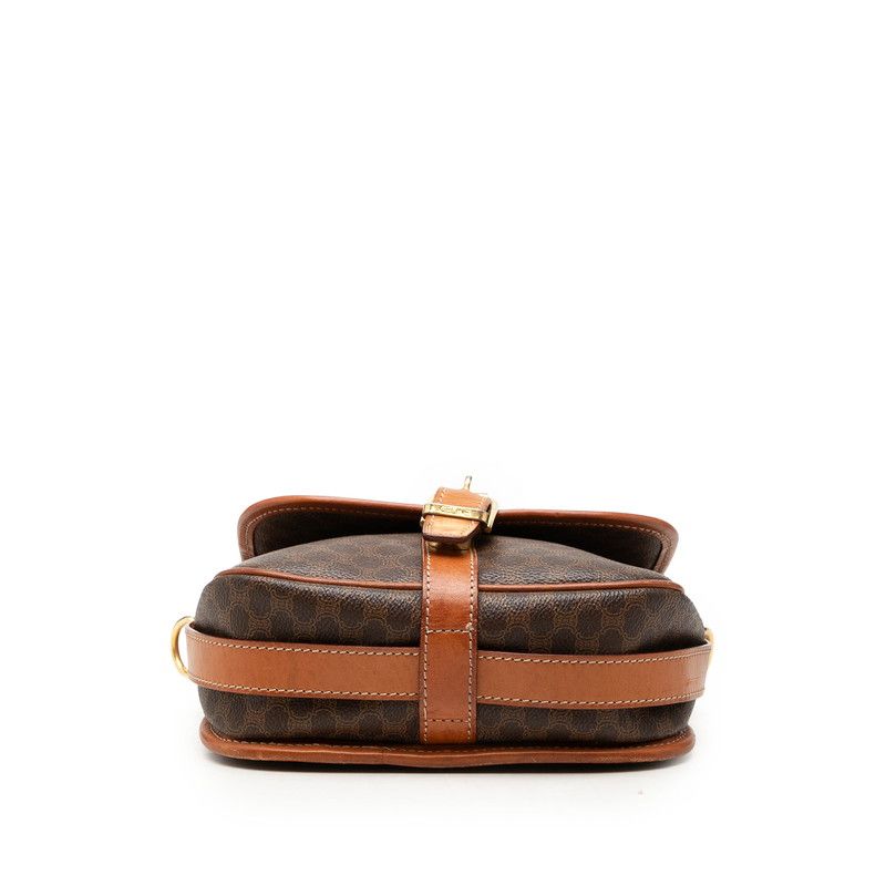 Celine Macadam Crossbody Shoulder Bag Brown Leather — view 3