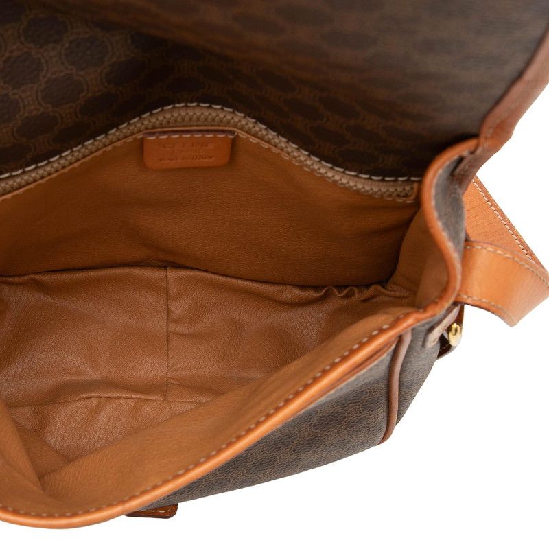 Celine Macadam Crossbody Shoulder Bag Brown Leather — view 7