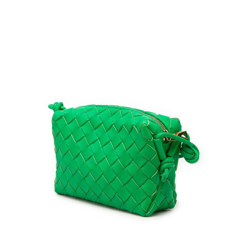 Bottega Veneta Intrecciato Shoulder Bag Green Leather — view 2