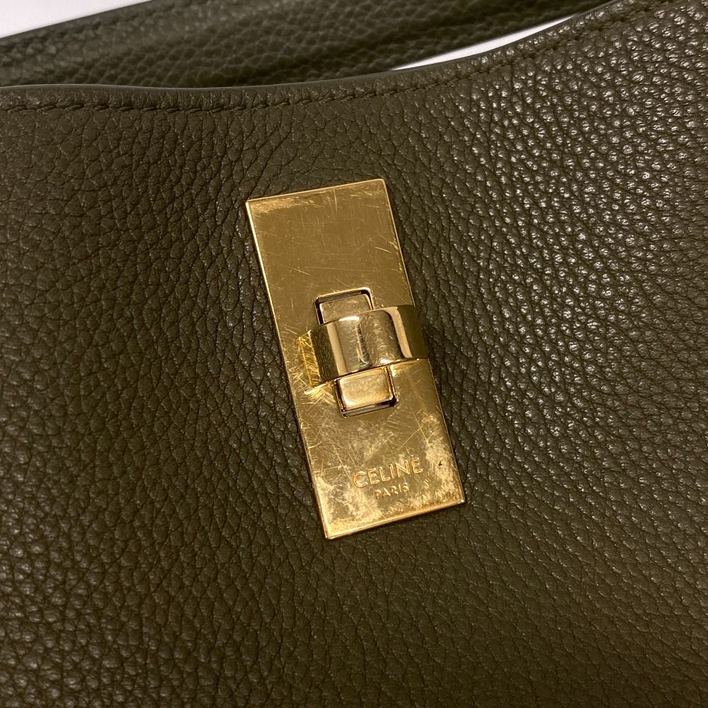 Celine Bucket 16 Shoulder Teen Bag Purse Crossbody Khaki Green — view 8