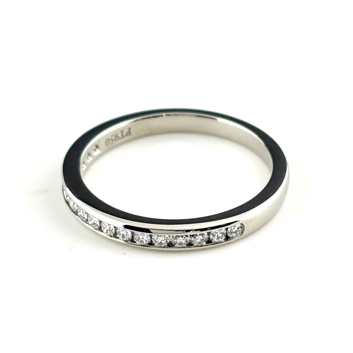 Tiffany & Co Half Circle Channel Setting Ring Platinum Pave Diamond — view 3