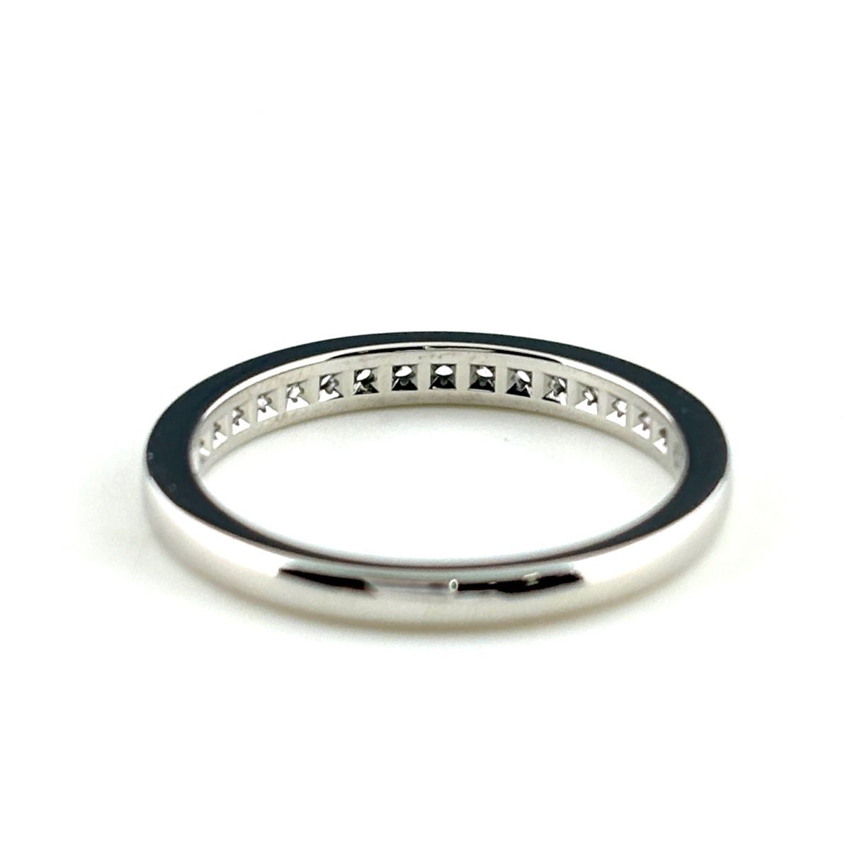 Tiffany & Co Half Circle Channel Setting Ring Platinum Pave Diamond — view 5