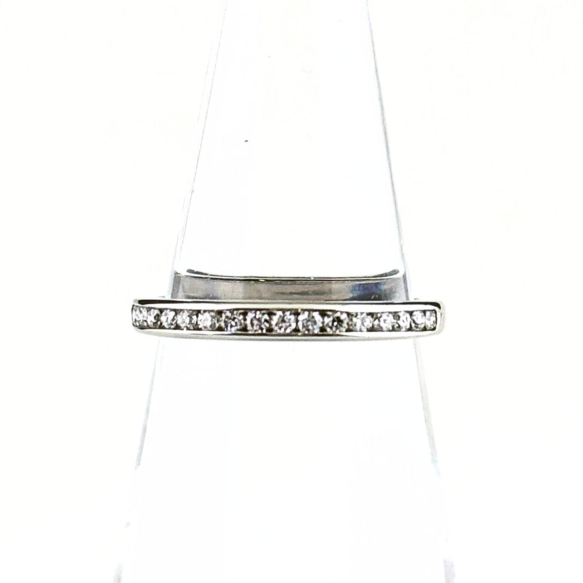 Tiffany & Co Half Circle Channel Setting Ring Platinum Pave Diamond