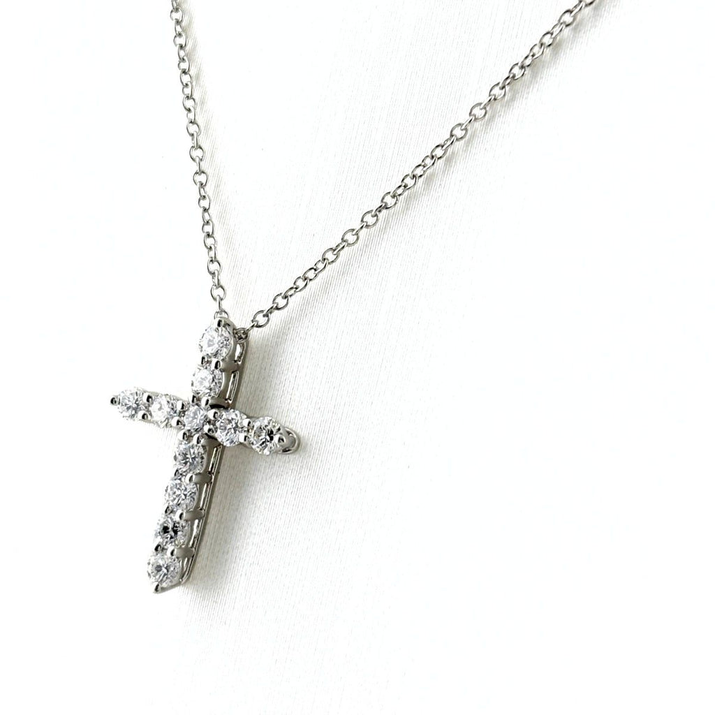 Tiffany & Co Cross Motif Necklace Platinum Pendant Diamond