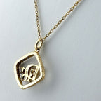 Dior Logo Diamond Necklace YG Yellow Gold Pendant 18k — view 3