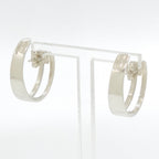 Gucci Cutout Hoop Earrings Logo Sterling Silver Box