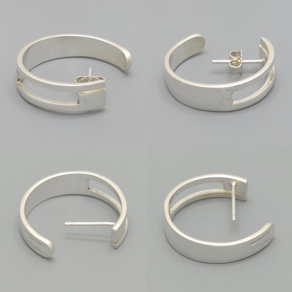 Gucci Cutout Hoop Earrings Logo Sterling Silver Box — view 6