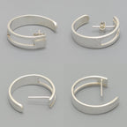 Gucci Cutout Hoop Earrings Logo Sterling Silver Box — view 6