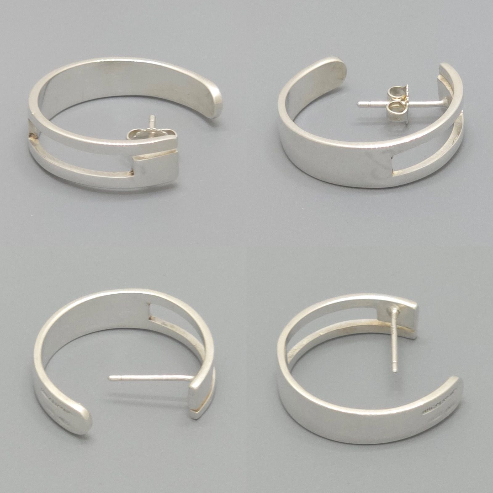 Gucci Cutout Hoop Earrings Logo Sterling Silver Box — view 6
