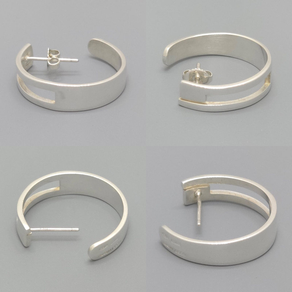 Gucci Cutout Hoop Earrings Logo Sterling Silver Box — view 5