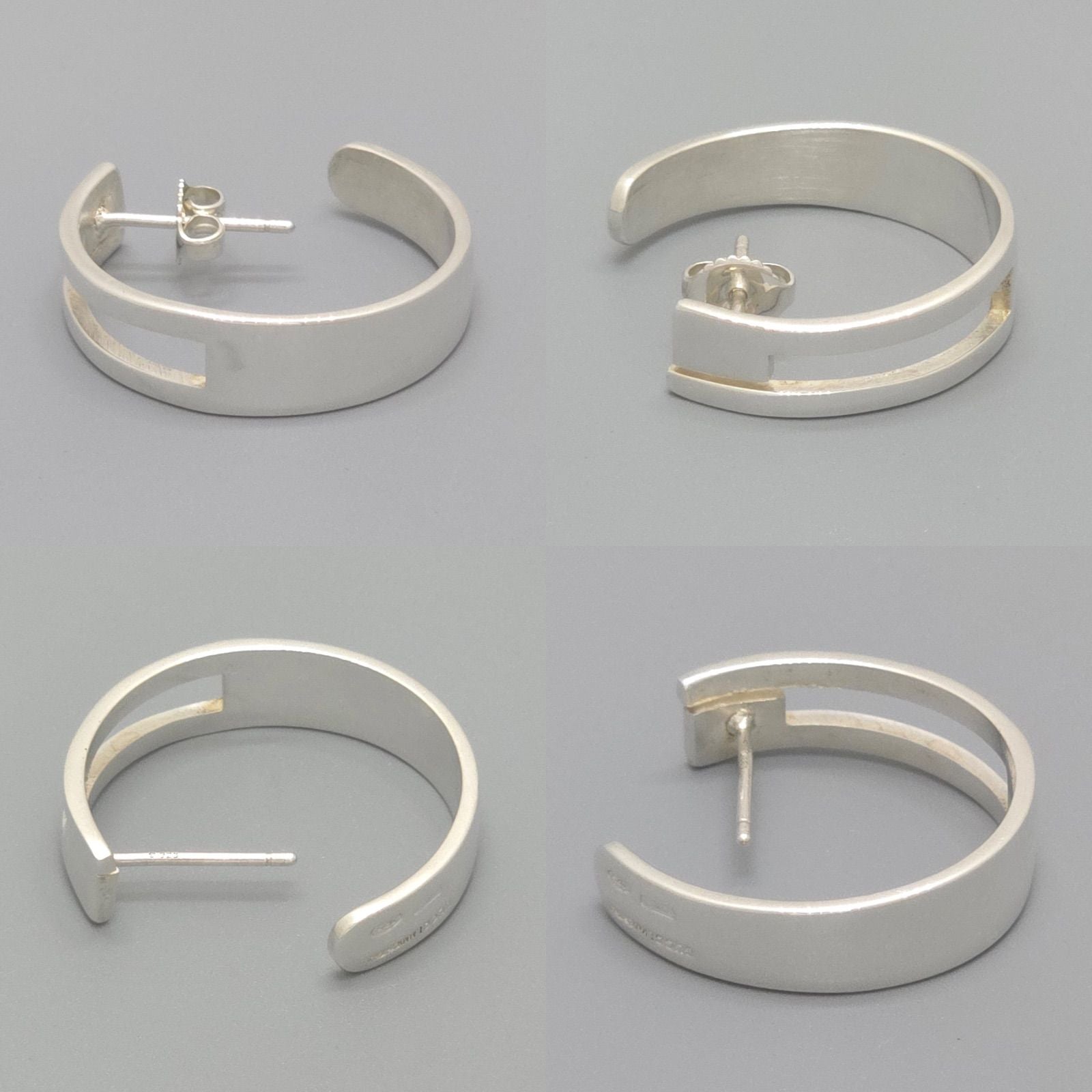 Gucci Cutout Hoop Earrings Logo Sterling Silver Box — view 5
