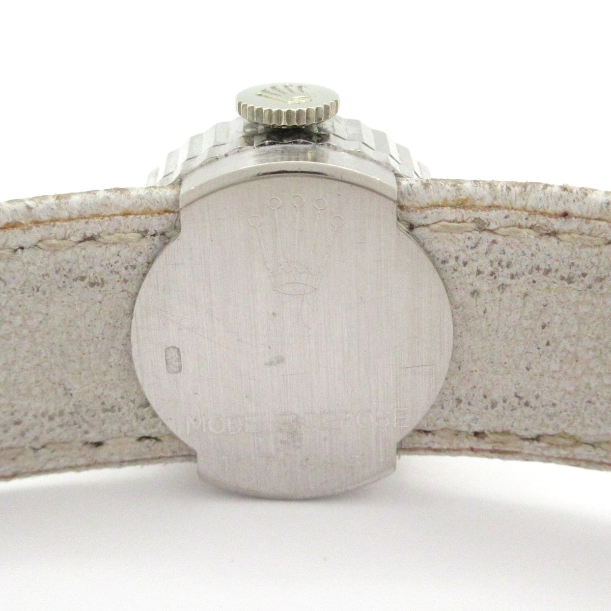 Rolex Watch Chameleon Orchid 18k White Gold Antique Leather Strap Required OH — view 3