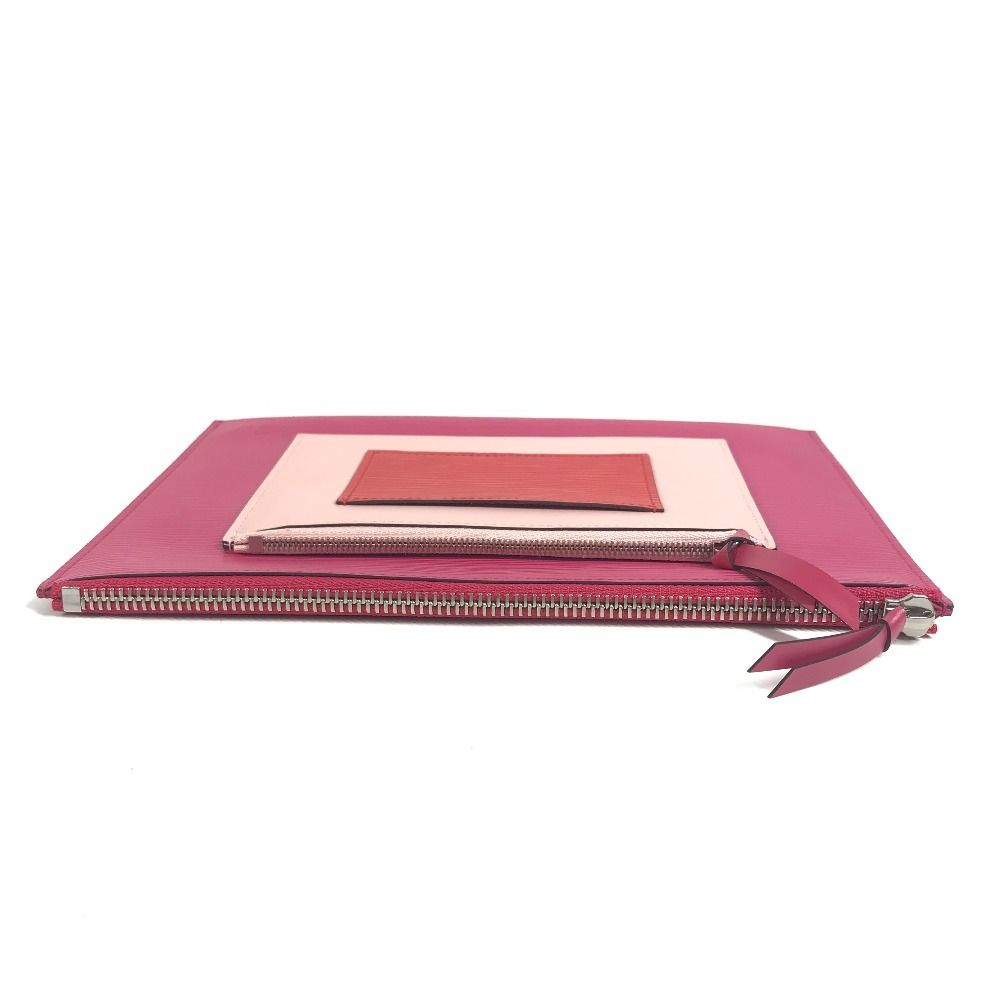 Louis Vuitton Clutch Pochette Plat Epi Leather Coquelicot Pink — view 6