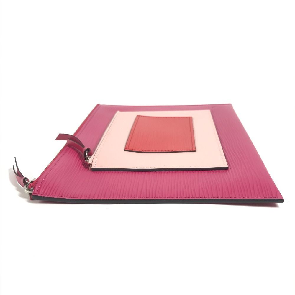 Louis Vuitton Clutch Pochette Plat Epi Leather Coquelicot Pink — view 4