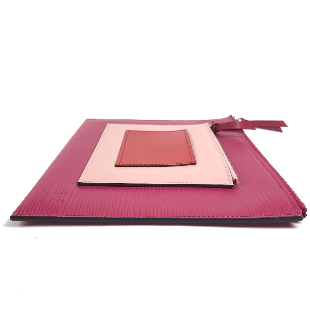 Louis Vuitton Clutch Pochette Plat Epi Leather Coquelicot Pink — view 3