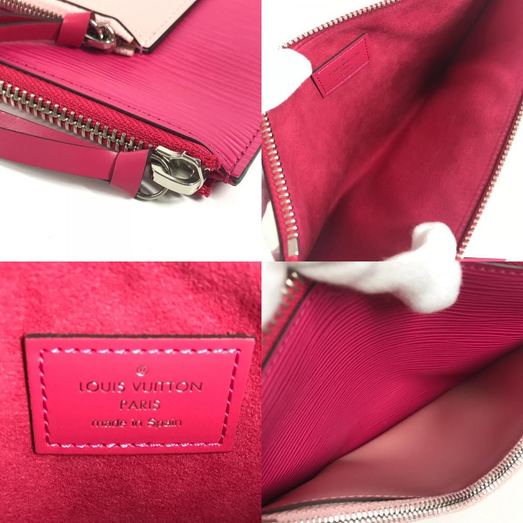 Louis Vuitton Clutch Pochette Plat Epi Leather Coquelicot Pink — view 8