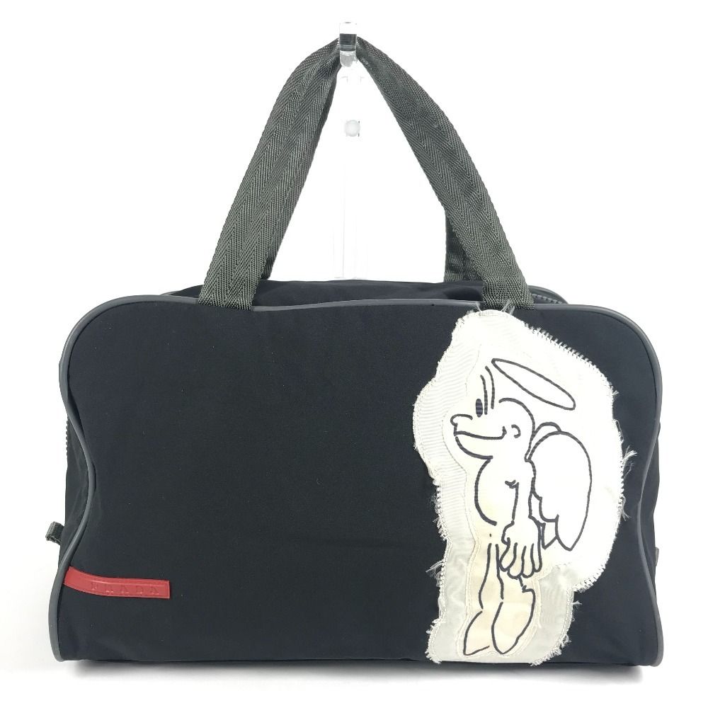 Prada Handbag Logo Nylon Black