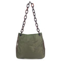 Prada Shoulder Bag Plastic Chain Leather Khaki