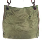 Prada Shoulder Bag Plastic Chain Leather Khaki — view 2