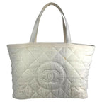 Chanel Shoulder Bag CC Logo Cotton White — view 2