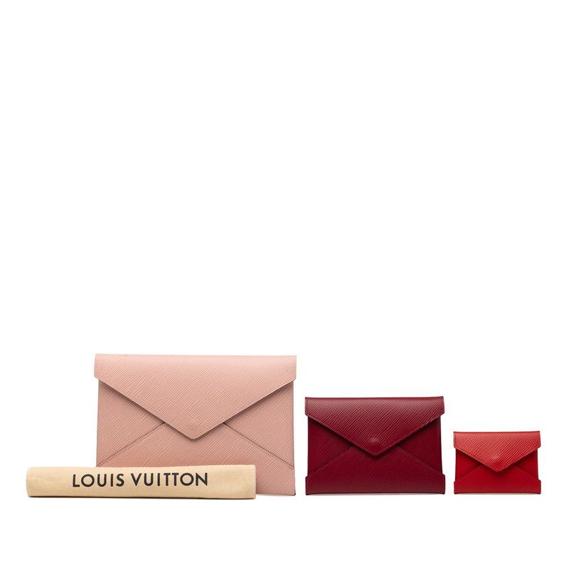 Louis Vuitton Epi Kirigami Clutch Pouch Pink Bordeaux Red Leather — view 9