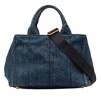 Prada Canapa / Shoulder Bag / 2-Way Blue Denim