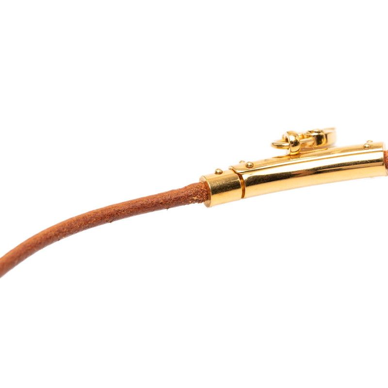 Hermes Viviride Heart Cadena Motif-f Choker Gold Brown Plated Leather 1 — view 6