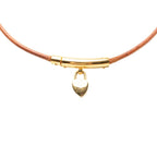 Hermes Viviride Heart Cadena Motif-f Choker Gold Brown Plated Leather 1 — view 2