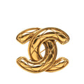 Chanel Quilted CC Logo Brooch Gold Plated