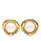 Chanel 31 Rue Cambon Earrings Gold Plated Faux Pearl