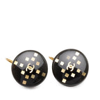 Chanel CC Logo Earrings Gold Black Plated Plastic