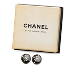 Chanel CC Logo Earrings Gold Black Plated Plastic — view 4
