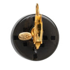 Chanel CC Logo Earrings Gold Black Plated Plastic — view 3