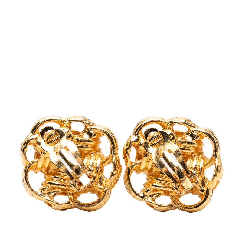 Chanel CC Logo Vintage Earrings Gold Plated — view 2