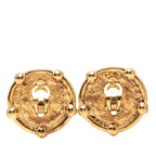 Chanel Vintage CC Logo Round Earrings Gold Plated — view 2
