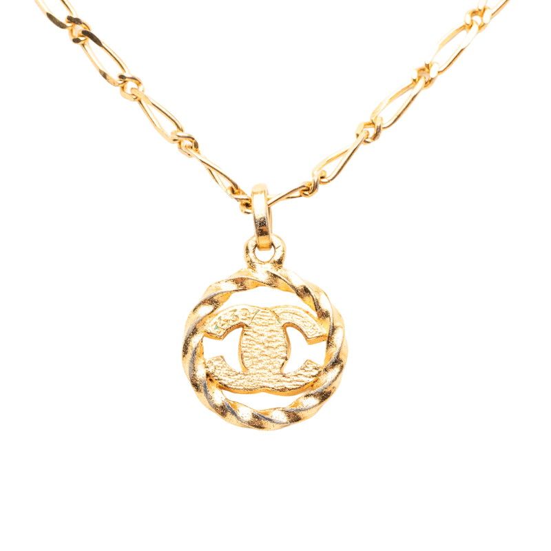 Chanel CC Logo Pendant Gold Plated Rhinestone — view 2
