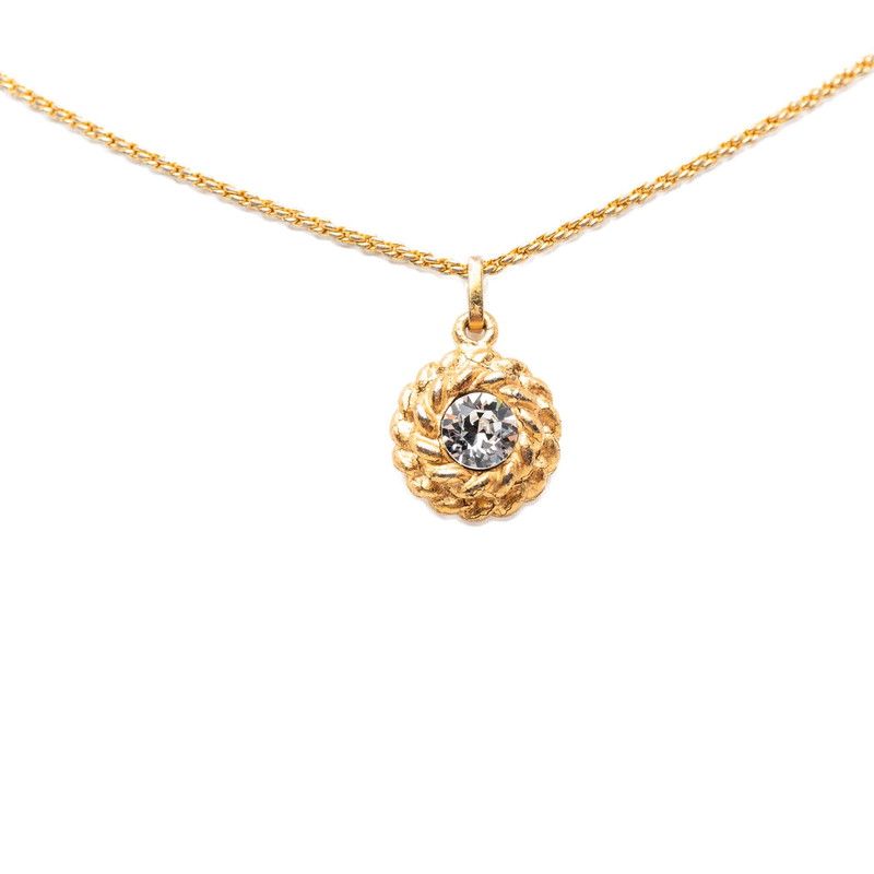 Chanel Pendant Gold Plated Rhinestone